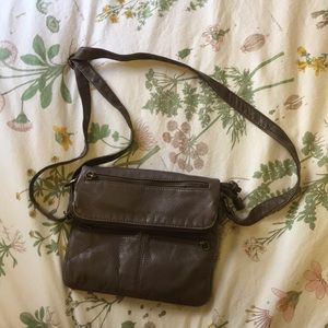 Grey faux leather purse